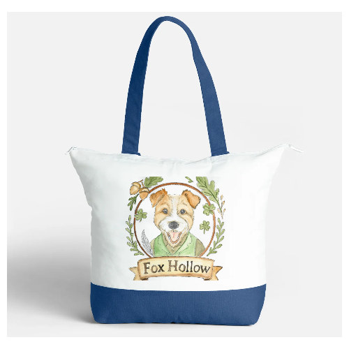 Grand sac fourre-tout zippé Bleu – 34 x 47 cm